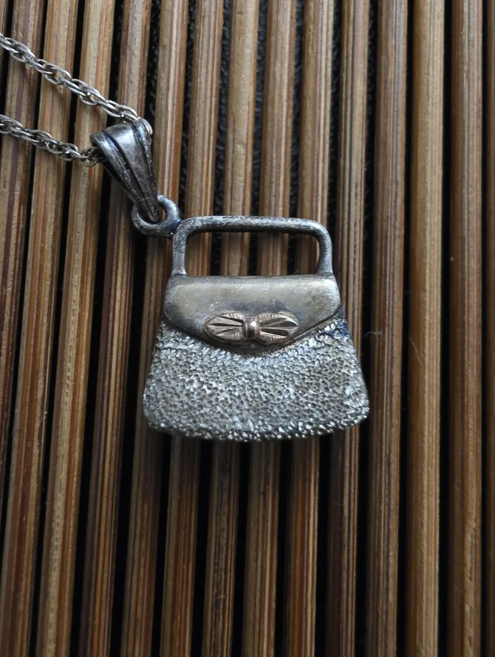 Sterling Silver, 12k Purse Necklace (Vintage)